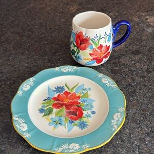 Pioneer Woman Salad Plate and Mug Spring Bouquet